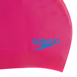 SPEEDO Junior Long Hair Cap Hat  Youth Unisex  Begonia Pink/Lapis Blue