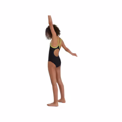 Speedo Girls Thinstrap Swimsuit Junior Beach Swimming One Piece Costume - Black