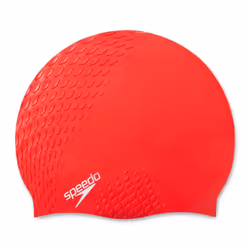 Unisex Bubble Active+ Swimming Cap | Textured Design, Fed Red, One Size