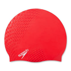 Unisex Bubble Active+ Swimming Cap | Textured Design, Fed Red, One Size