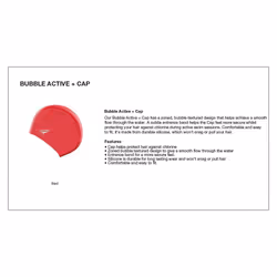 Unisex Bubble Active+ Swimming Cap | Textured Design, Fed Red, One Size