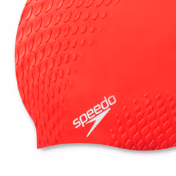 Unisex Bubble Active+ Swimming Cap | Textured Design, Fed Red, One Size