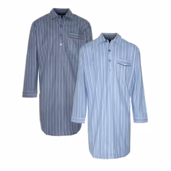Champion Mens Brushed Cotton Nightshirt (Pack of 2) - L, Light Blue-Dark Blue