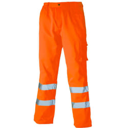 DICKIES Hi Vis Polycotton Work Trousers PPE Safety SA35015 - Orange, Small