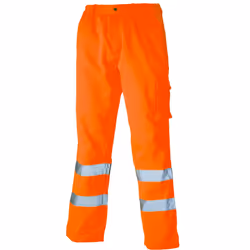 DICKIES Hi Vis Polycotton Work Trousers PPE Safety SA35015 - Orange, 2XL
