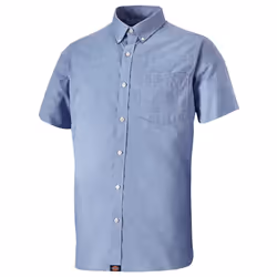 DICKIES OXFORD Men's Premium Short Sleeve Shirt Workwear - Blue, 15