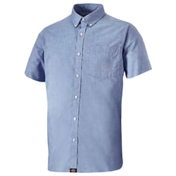 DICKIES OXFORD Men's Premium Short Sleeve Shirt Workwear - Blue, 15