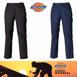 DICKIES REDHAWK WD855 Ladies Workwear Combat Trousers - 12 Short, Navy Blue
