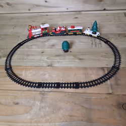 20pc Battery Operated Light up Christmas Santa's Musical Train Set - Jingle Bells