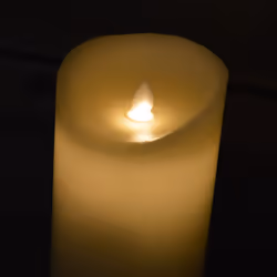 23cm x 9cm Battery Operated Dancing Flame Candle with Timer in Cream
