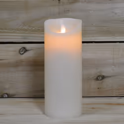 23cm x 9cm Battery Operated Dancing Flame Candle with Timer in Cream