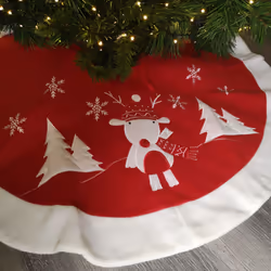 Premier Traditional  90cm Tree Skirt - Reindeer Design