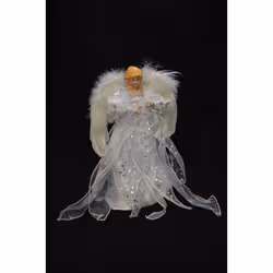 30cm White & Silver Christmas Tree Top Fairy Angel House Decoration Ornament
