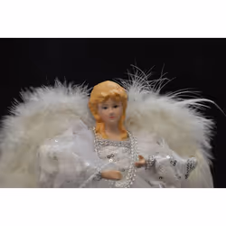 30cm White & Silver Christmas Tree Top Fairy Angel House Decoration Ornament