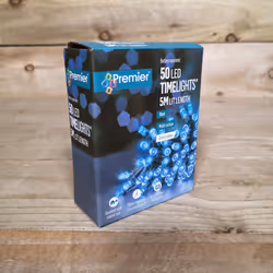 Christmas 50 Battery Timer LED Lights Indoor or Outdoor - Blue