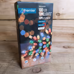 Christmas 100 Battery Timer LED Lights Indoor or Outdoor - Multi Colour