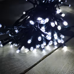 Christmas 100 Battery Timer LED Lights Indoor or Outdoor -  White