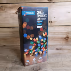 Premier 200 LED Multi-Coloured Battery-Operated Time Lights - 20m