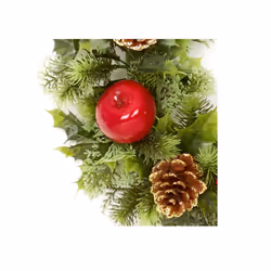 Dressed Artificial Christmas Wreath Decoration Apples Pine Cones 45cm