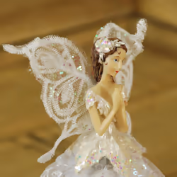 23cm Fabric Angel Christmas Tree Topper White