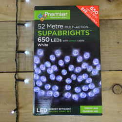 Premier Deluxe Light Set - 52m Multi Action 650 Cool White LED SUPABRIGHTS