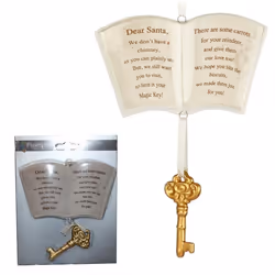 11cm Santa's Magic Key with Book Ornament Novelty Christmas Gift