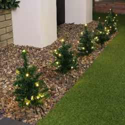 6 x 30cm LED Lit Premier Christmas Tree Path Lights (15 LEDs Per Tree)