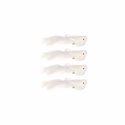 4 x 12cm White Glitter & Feather Christmas Bird Decorations with Clip by Premier