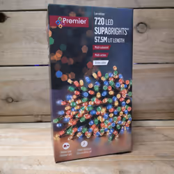 720 LED 72m Premier Supabright LED Christmas Lights with Timer Multi Coloured - Additional view 5
