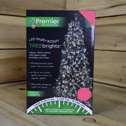 Premier TreeBrights Cool & Warm White 1000 LED Christmas Tree Lights With Timer - 25m