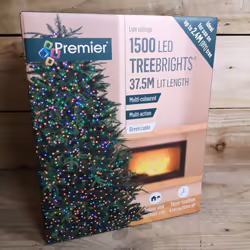 1500 LED 37.5m Premier TreeBrights Christmas Lights with TIMER in Multi Coloured - Additional view 5