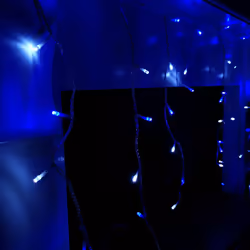 11.8m (480 LED) Premier Outdoor LED Icicle Christmas TIMER Lights - Blue & White