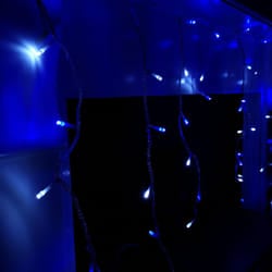 11.8m (480 LED) Premier Outdoor LED Icicle Christmas TIMER Lights - Blue & White