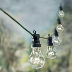 10 Clear Bulb Festoon Garden String Lights Warm White Lights 4.5M