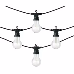 10 Clear Bulb Festoon Garden String Lights Warm White Lights 4.5M