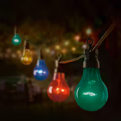10 Bulb Festoon Garden String Lights Multi Coloured Party Lights 4.5M