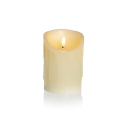 13x9cm Cream Dancing LED Flame Candle With Melted Effect Battery Operated Realistic
