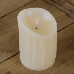 13x9cm Cream Dancing LED Flame Candle With Melted Effect Battery Operated Realistic
