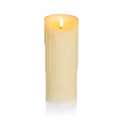 23cm x 9cm Cream Dancing LED Flame Candle With Melted Effect Battery Operated