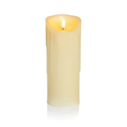 23cm x 9cm Cream Dancing LED Flame Candle With Melted Effect Battery Operated