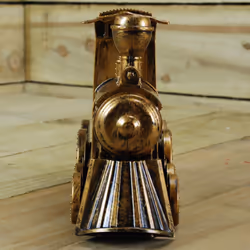 29cm Gold Water Spinner Christmas Train and with Santa Scene Decoration