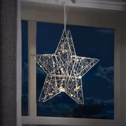 38cm LED Christmas Star Wire Silhouette Decoration Indoor Home Window Table Warm White