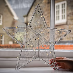 38cm LED Christmas Star Wire Silhouette Decoration Indoor Home Window Table Warm White