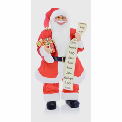 Red Traditional Standing Father Christmas With Glasses Santa 60cm