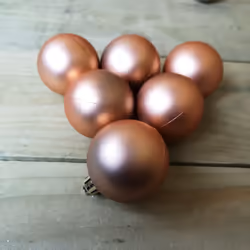 60mm Rose Gold Christmas Baubles | 24 Assorted | Shatterproof Tree Decorations