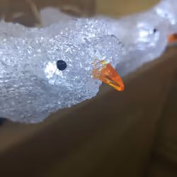 Premier Set Of 5 16cm Indoor/Outdoor Acrylic Birds With Clip White LEDs