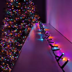 500 LED (12.5m) Premier TreeBrights Christmas Tree Lights - TIMER in Rainbow