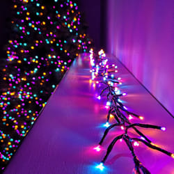 Premier Indoor Outdoor Christmas 480 LED 6.2m Multi-Action Cluster Supabrights With Timer Rainbow