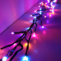 Premier Indoor Outdoor Christmas 480 LED 6.2m Multi-Action Cluster Supabrights With Timer Rainbow