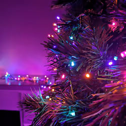 2000 LED 25m Premier Multi Action Christmas Cluster Timer Lights in Rainbow